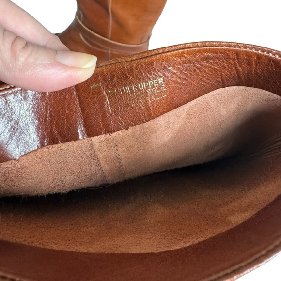 Vintage Etienne Aigner Womens Riding Boot Sz 7.5 Brown Leather Equestrian Preppy - Picture 12 of 14